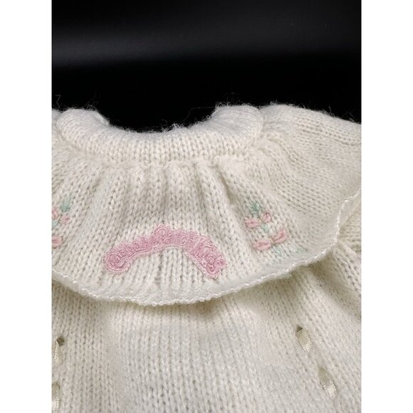 CPK Cabbage Patch Kids Vtg Baby Bean Butt BBB White Knit Sleeper Outfit RARE - Picture 2 of 13